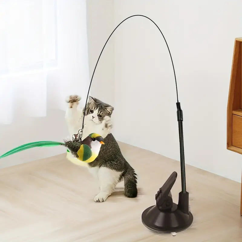 Interactive Bird-Shaped Cat Wand Toy