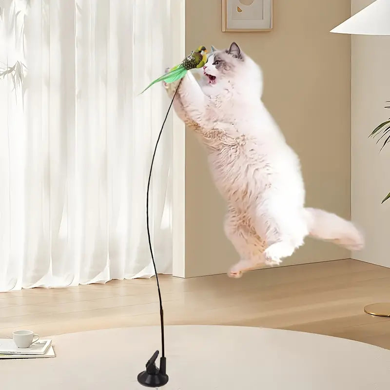 Interactive Bird-Shaped Cat Wand Toy